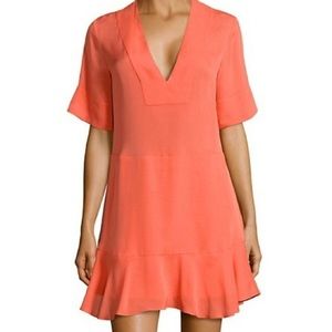 A.L.C coral silk shift delany dress